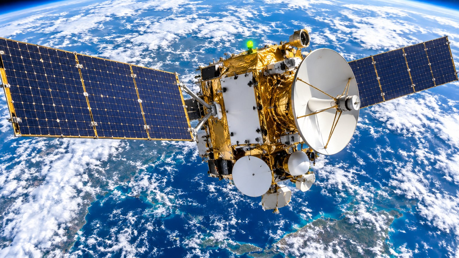 Communications satellite above the Earth's limb