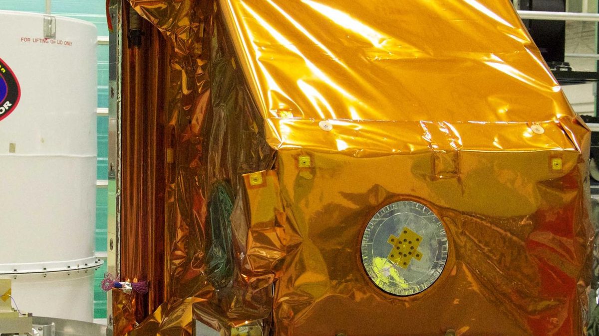 Gold multi-layer insulation blanket on a spacecraft instrument